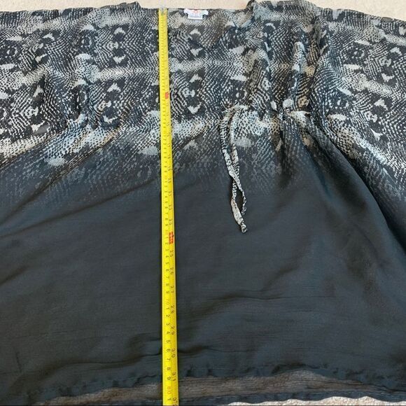 Sol & Mer animal snakeprint beach cover-up short sleeve chiffon drawstring 🔥 - Picture 9 of 10